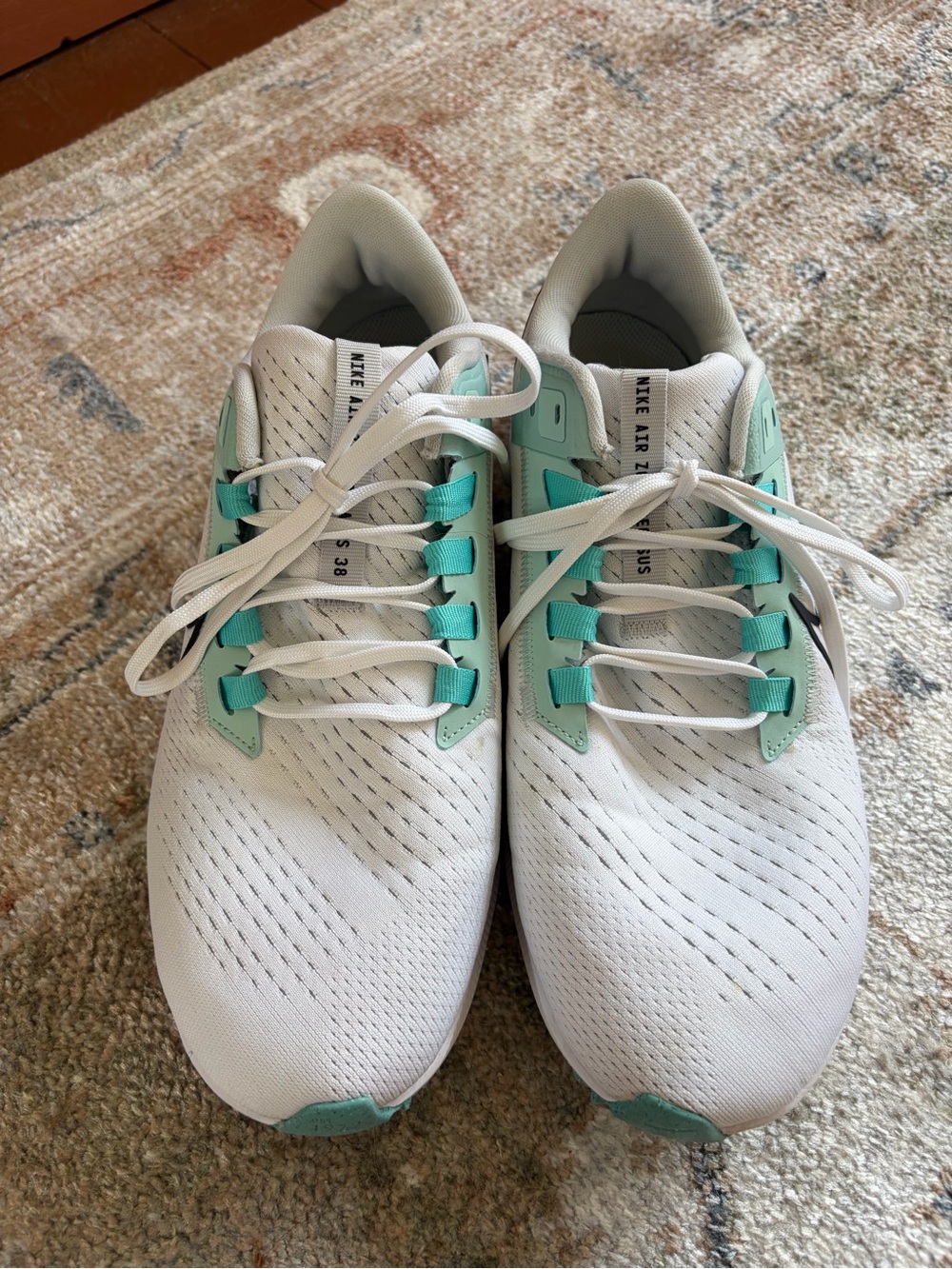 Nike Women’s White and Teal Athletic Running Shoes